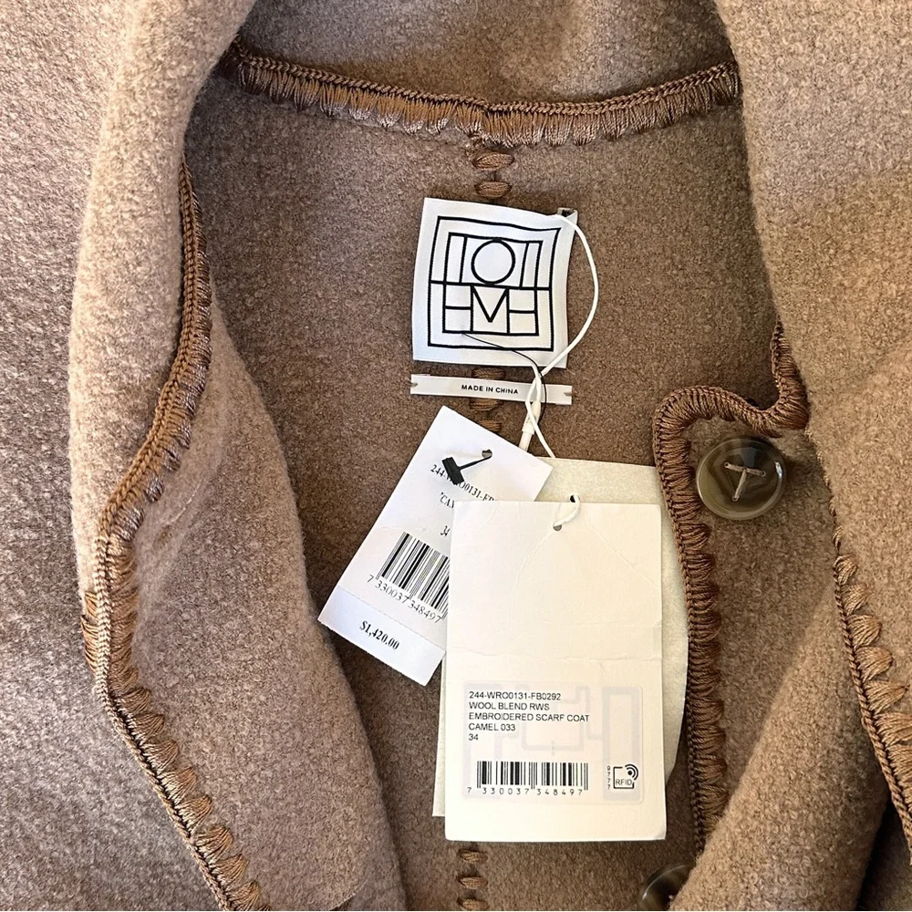 Toteme Embroidered Scarf Coat - Picture 8 of 16
